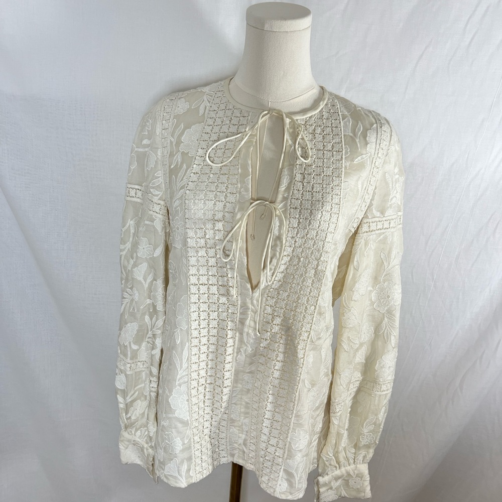Jill Stuart Cream Lace Blouse